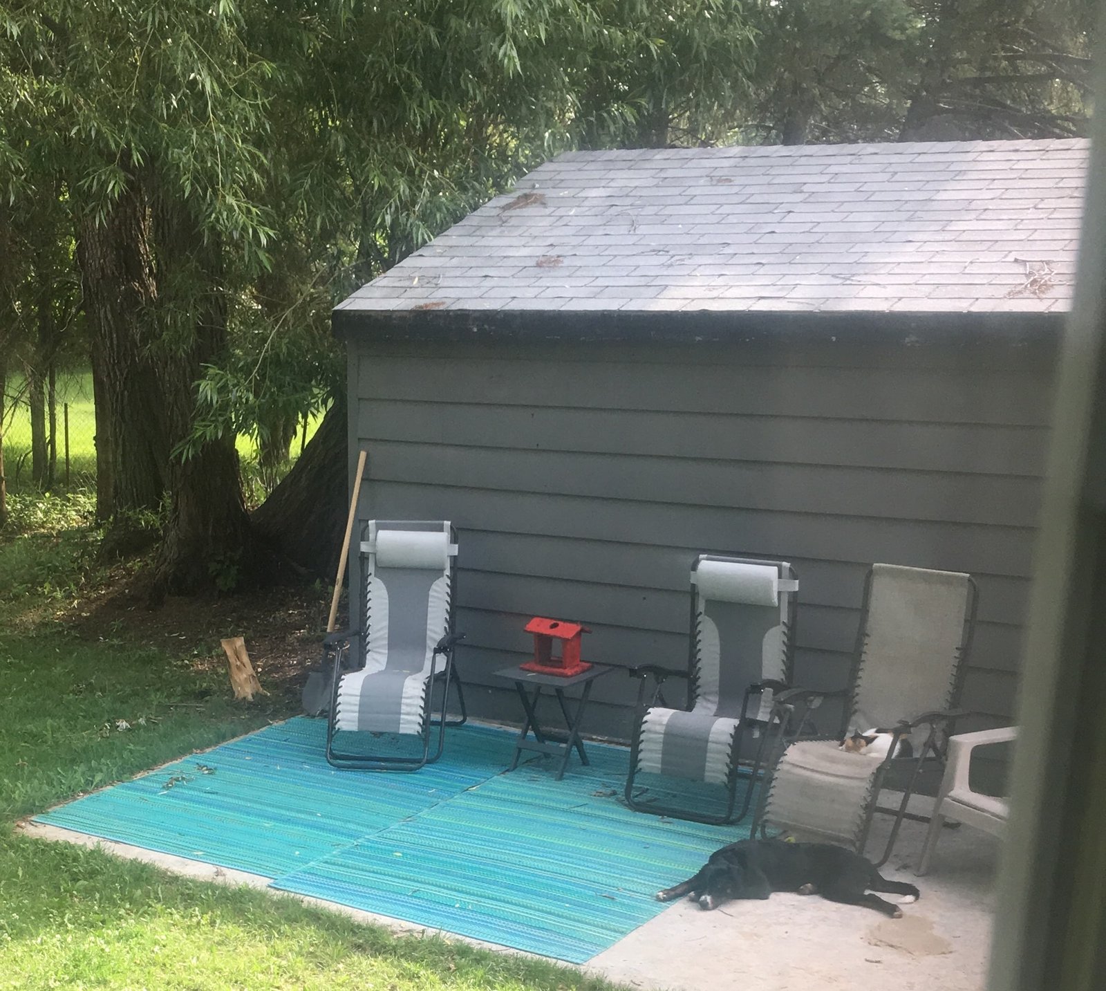 old concrete slab patio
