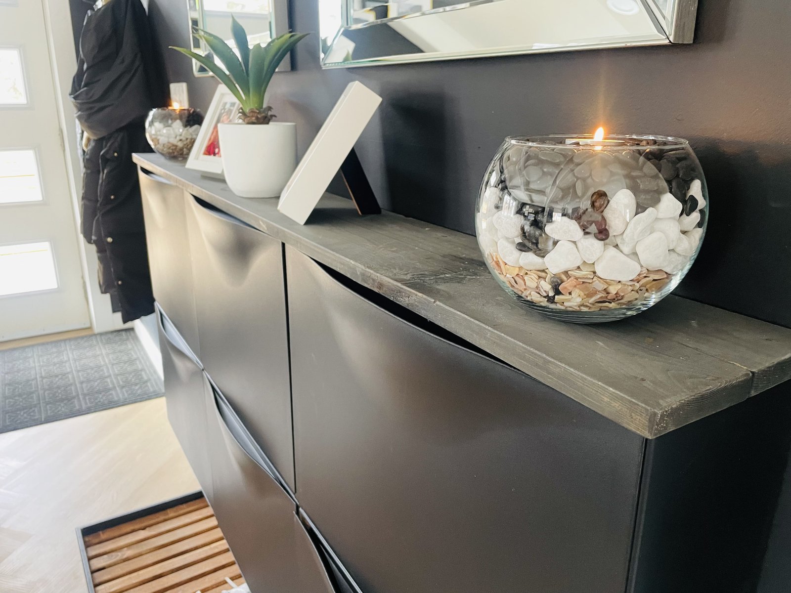 round dollar store bowl and vase filler diy candle holder