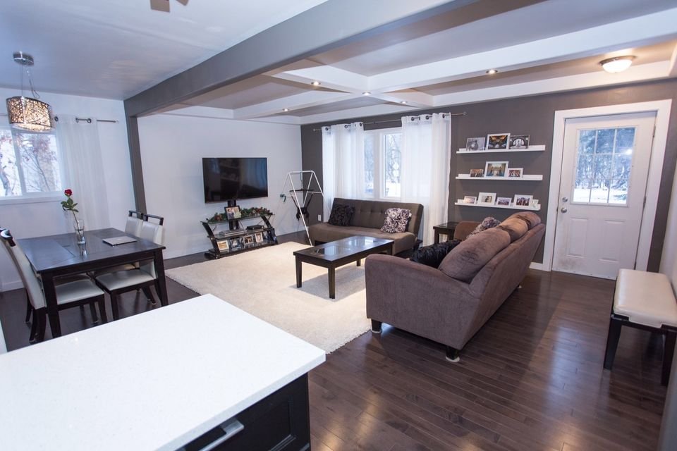 entryway in an open concept space before