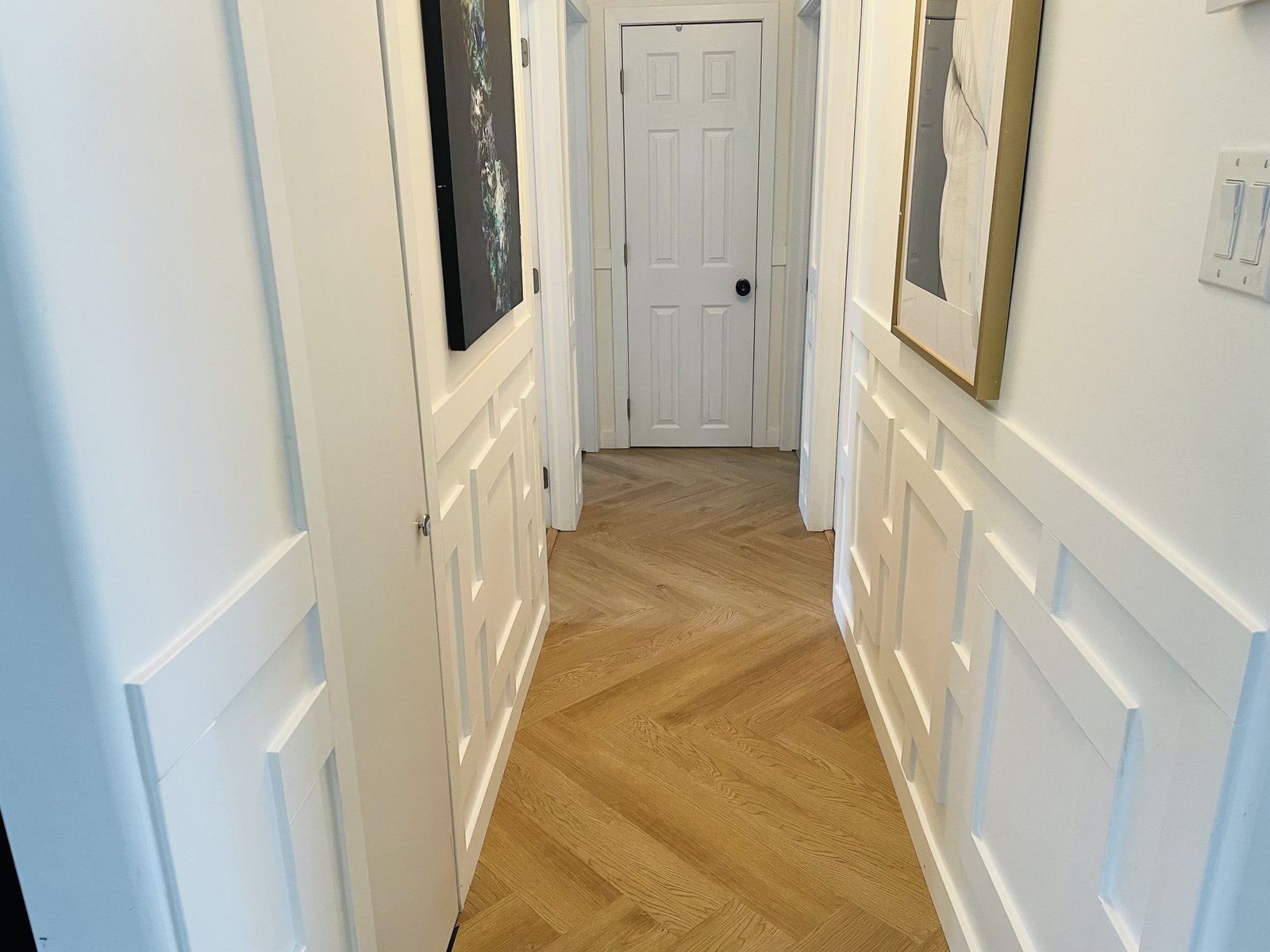 storage banquette with a built in fireplace